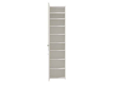 Premium Osaka White Mirrored Slim Shoe Cabinet Cupboard with 8 Internal Shelves - UK Luxury Furniture